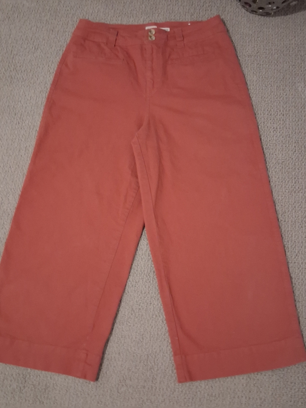 Women's Coral Wide-Leg Cotton Crop Pants